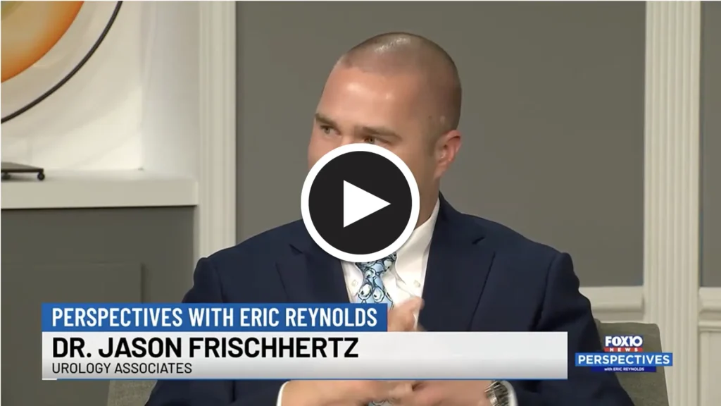 video play screen of Dr. Frischhertz on the local news station
